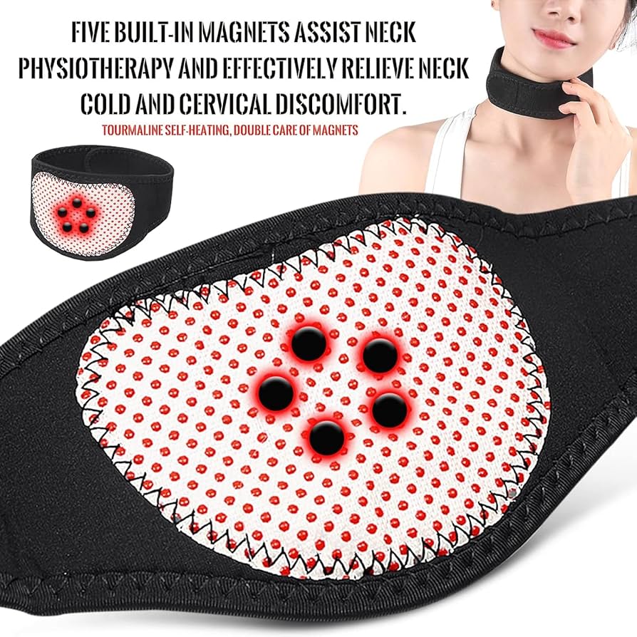 Magnetic Neck Brace, Soft Neck Brace with 5 Magnets, Adjustable Self Heating Neck Support for Neck Pain Relief, Cervical Neck Care Collar Magnetic Neck Brace, Soft Neck Brace with 5 Magnets, Adjustable Self Heating Neck Support for Neck Pain Relief, Cervical Neck Care Collar